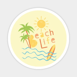 Beach Life. Typography design Magnet